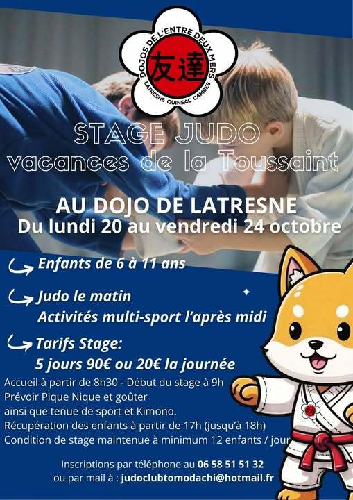 Stage de Judo vacances de la Toussaint 2025