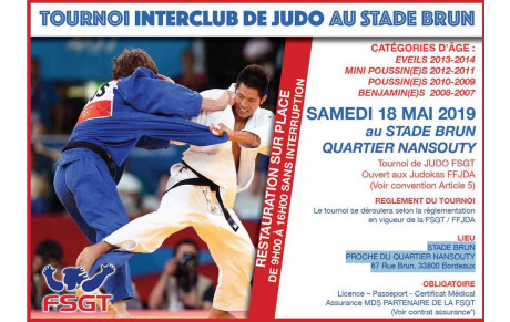 Tournoi de BORDEAUX METROPLE du SAMEDI 18 MAI 2019